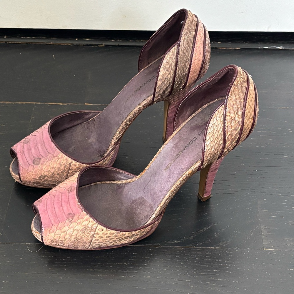 French Connection Purple Crocodile Heels